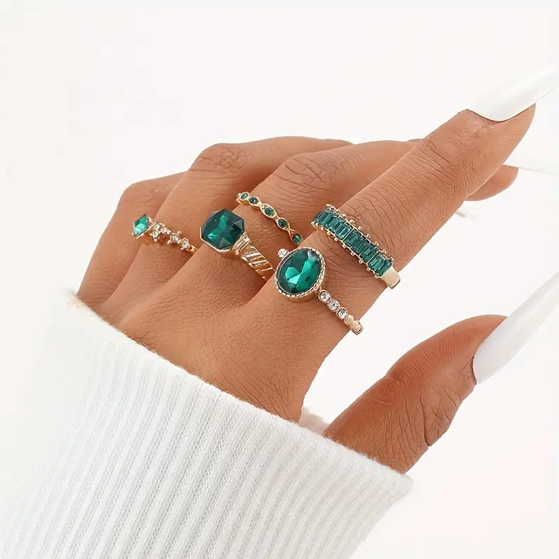 Davina | Ring Set | Emerald