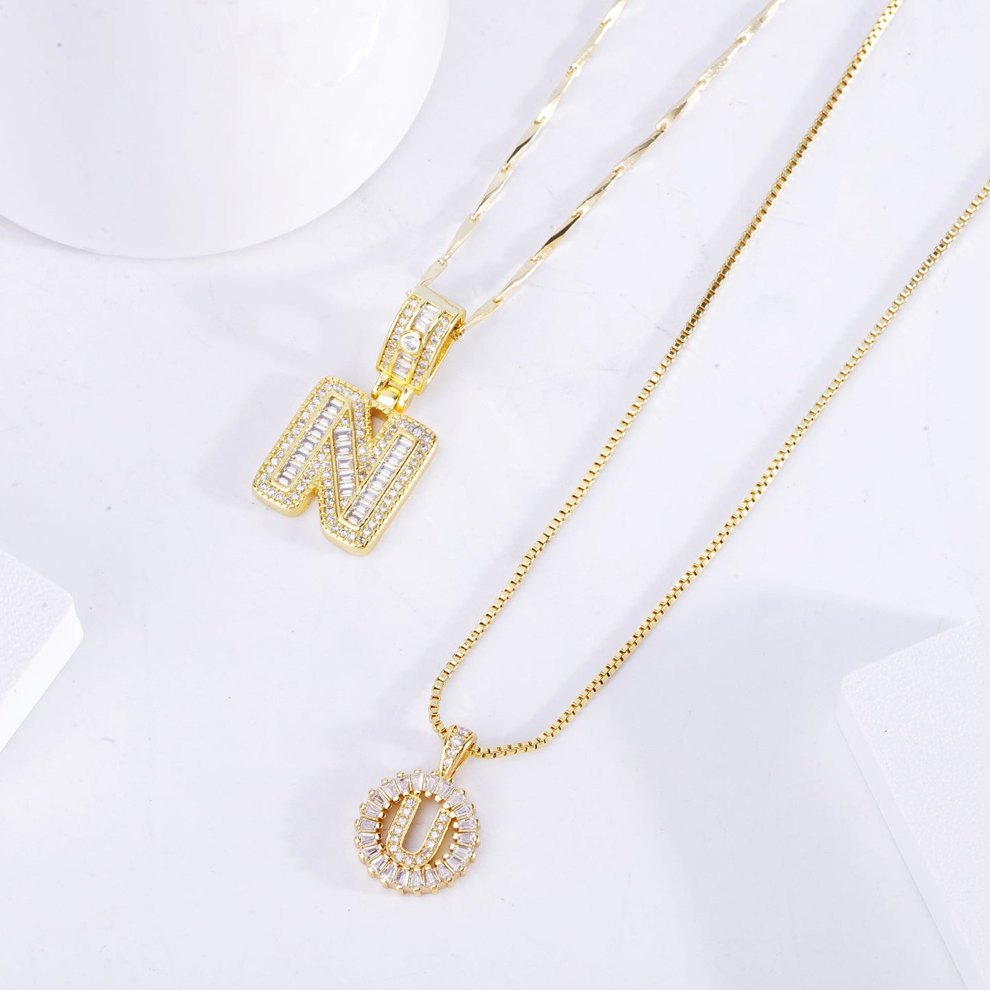 Ava | Necklace Set | White Gold