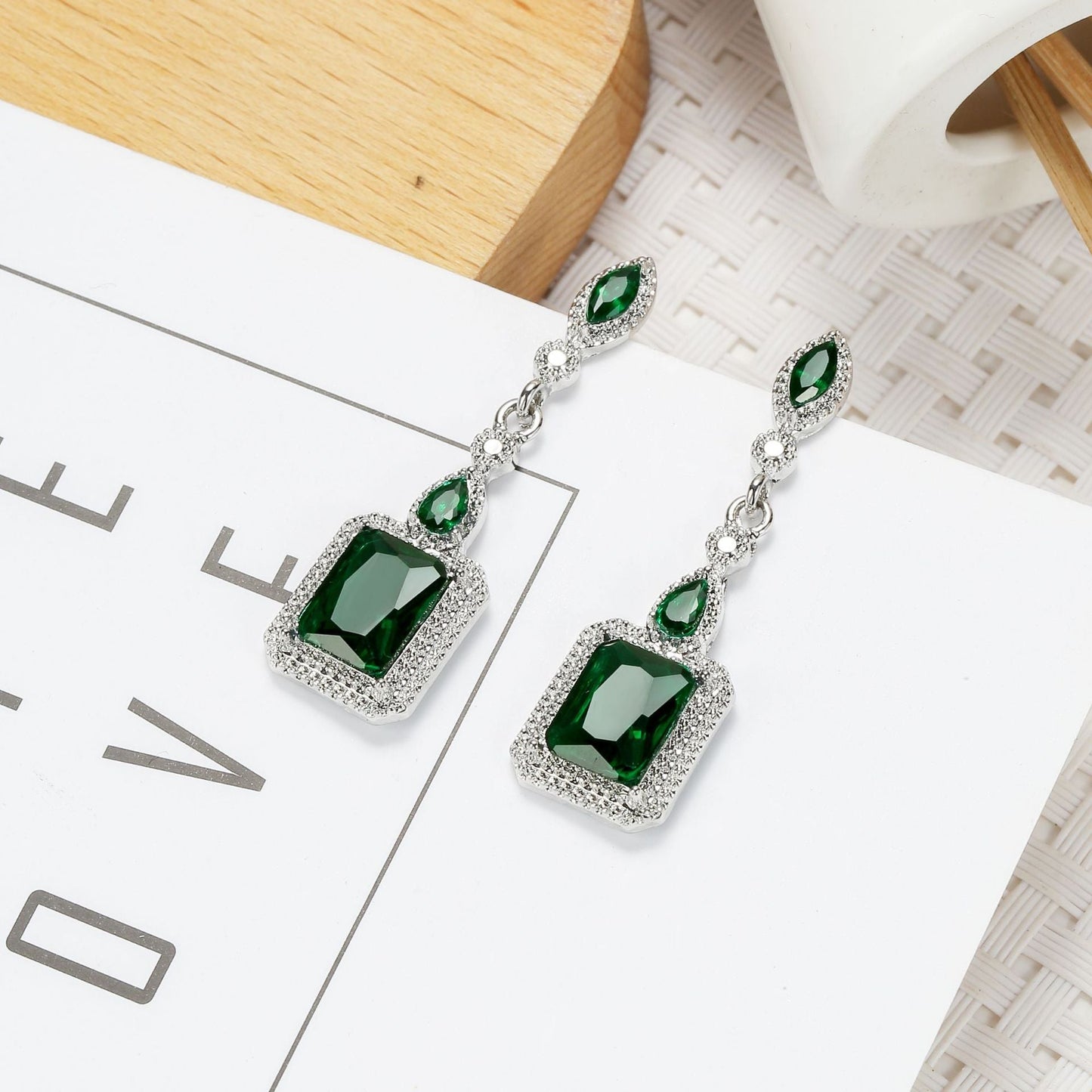 June | Earrings | Emerald