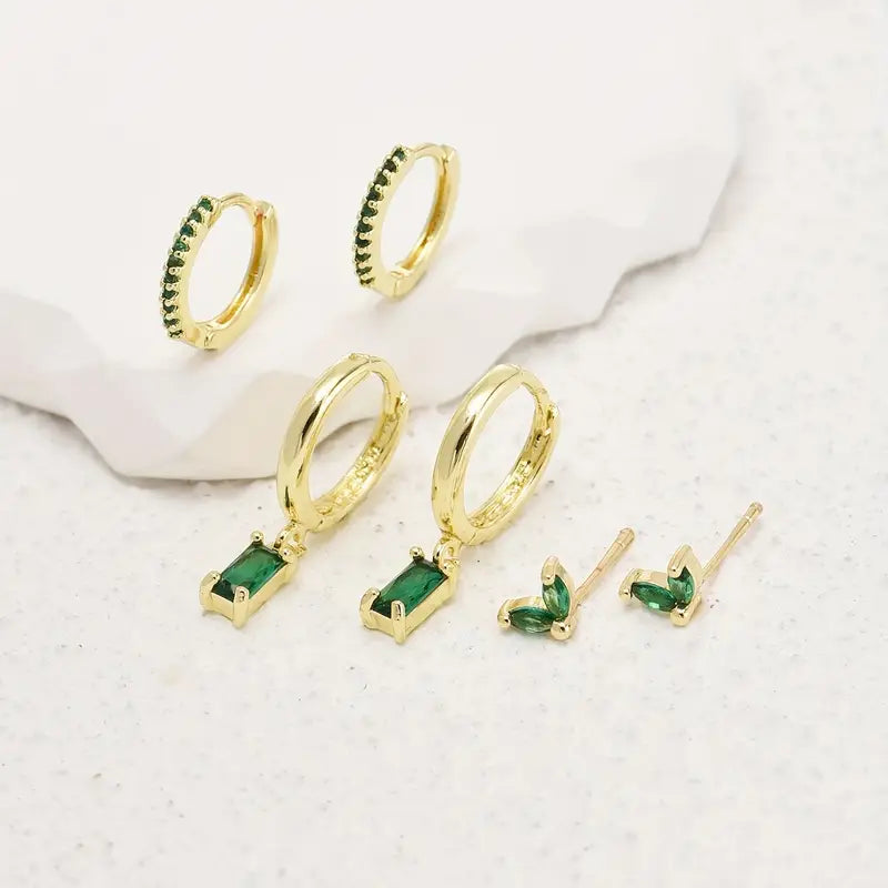 Kehlani | Earrings Set | Emerald