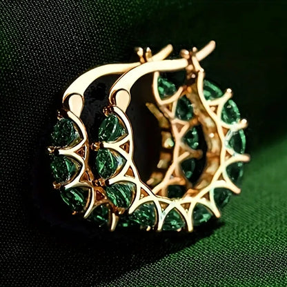 Marlow | Earrings | Emerald | Gold