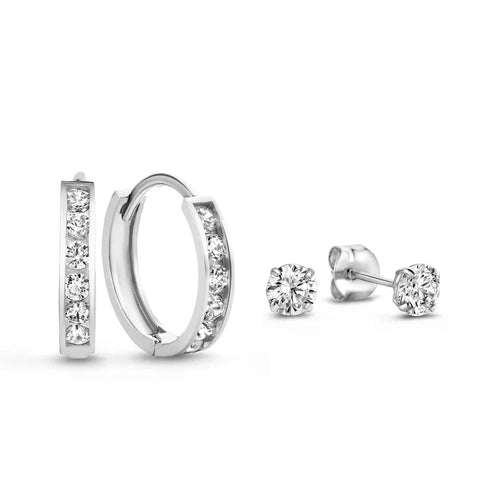 Dana | Earrings Set | White Gold