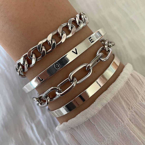 Elia | Bracelet Set | White Gold