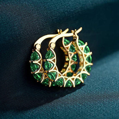 Marlow | Earrings | Emerald | Gold