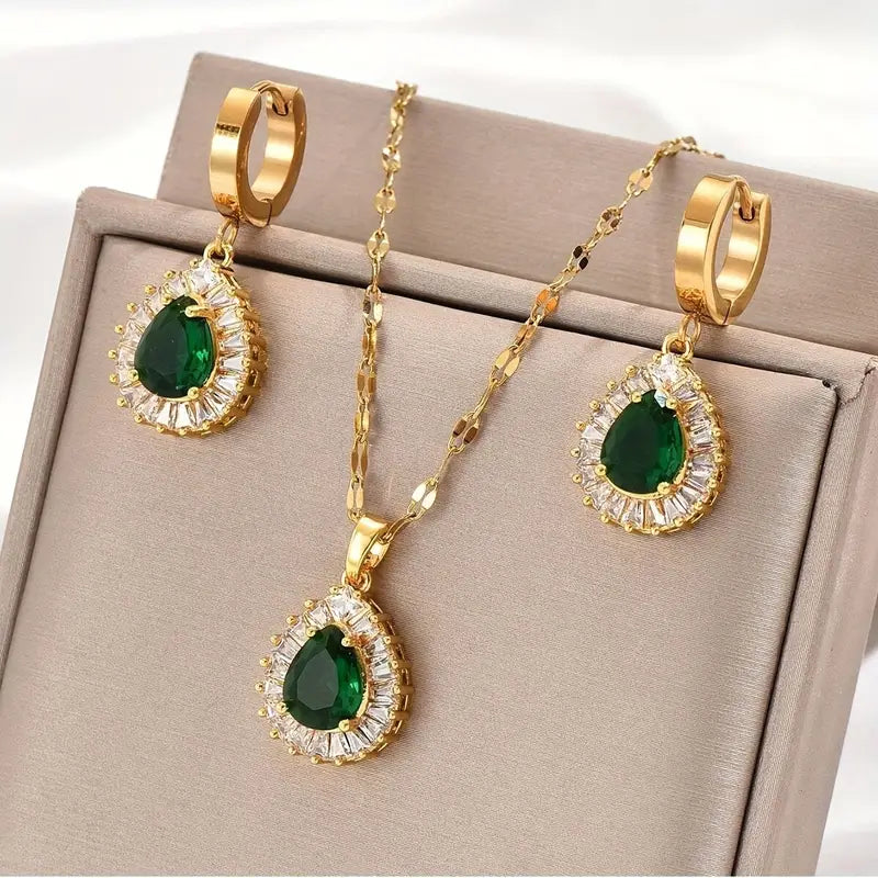 Rheya | Jewelry Set | Emerald